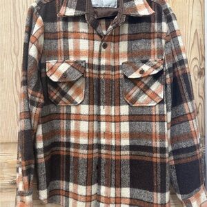 Plaid Brown and Orange Men's Jacket